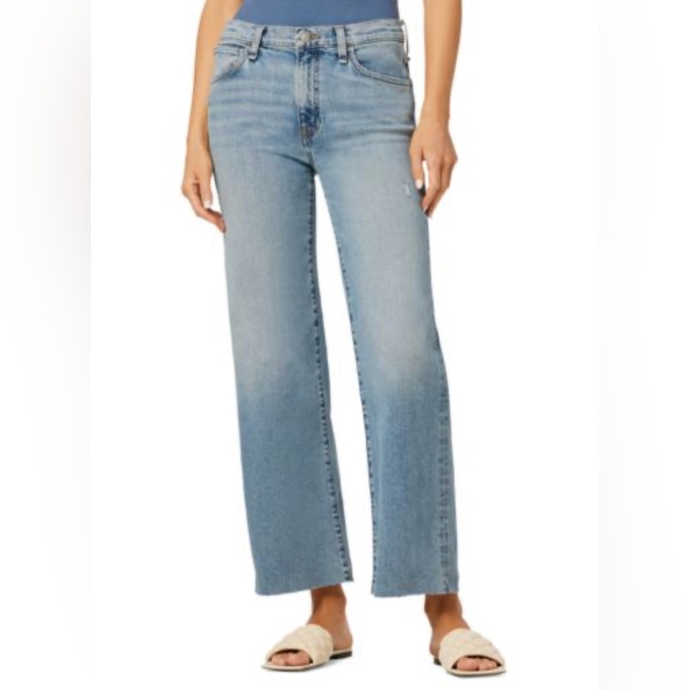 NWT Hudson Rosalie Jeans Blue High rise Wide Leg ankle daylight